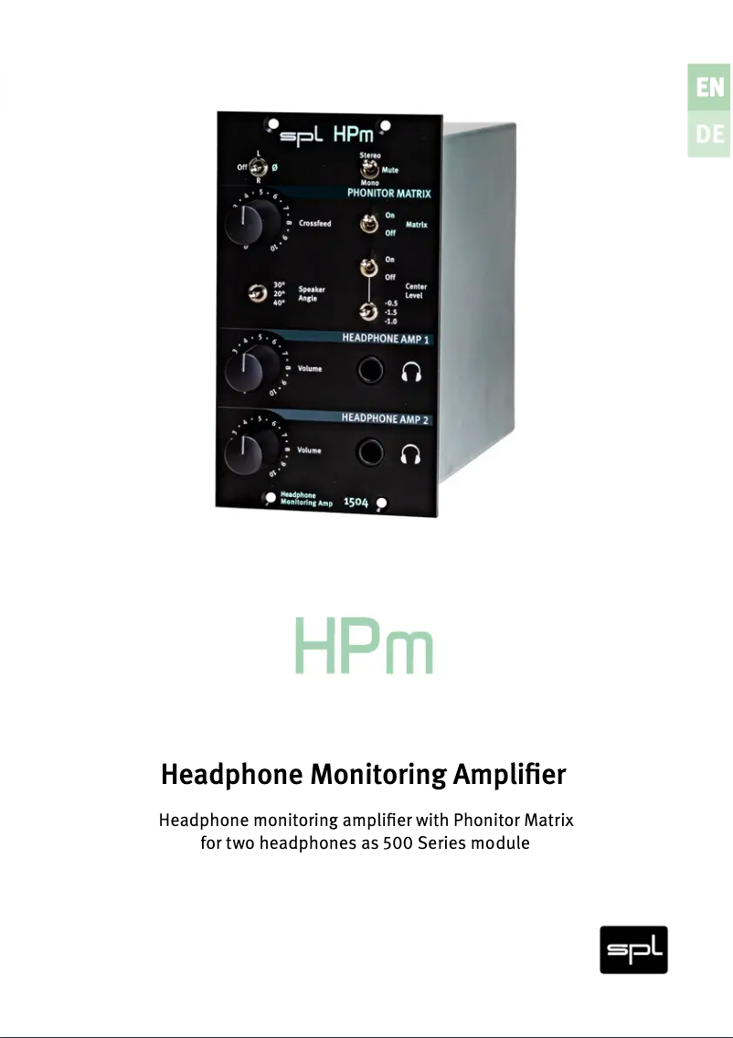 Page 1 de la notice Manuel utilisateur SPL HPm