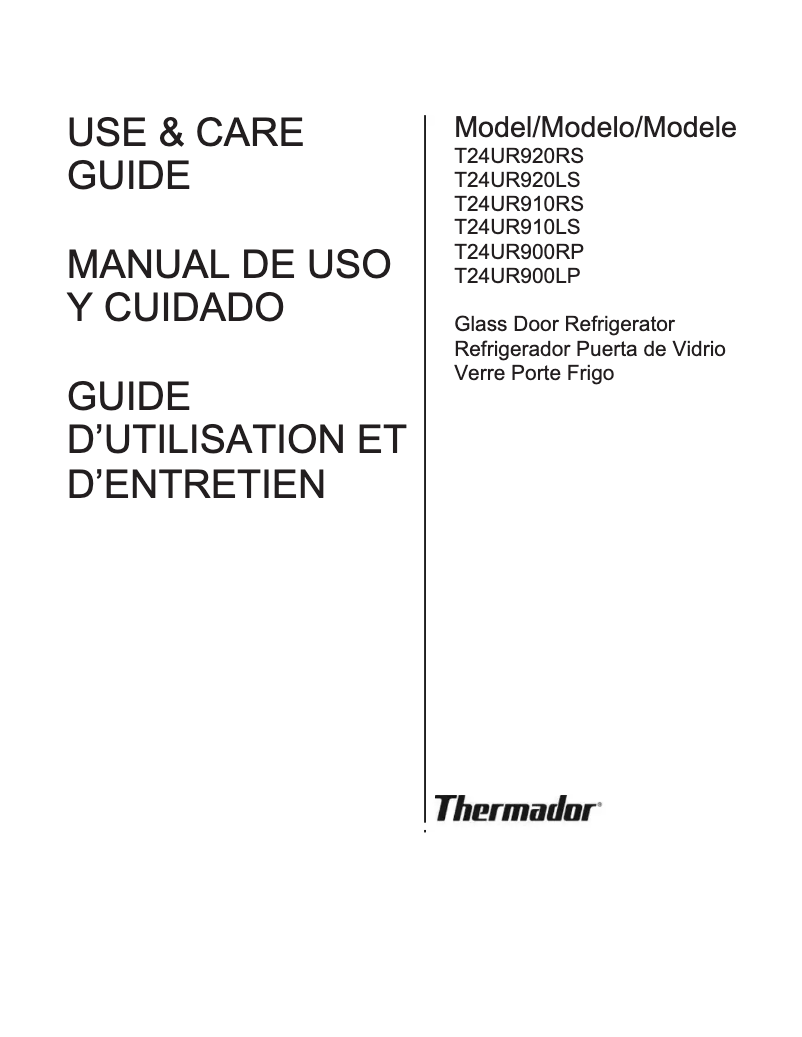 Page 1 de la notice Manuel utilisateur Thermador T24UR920RS
