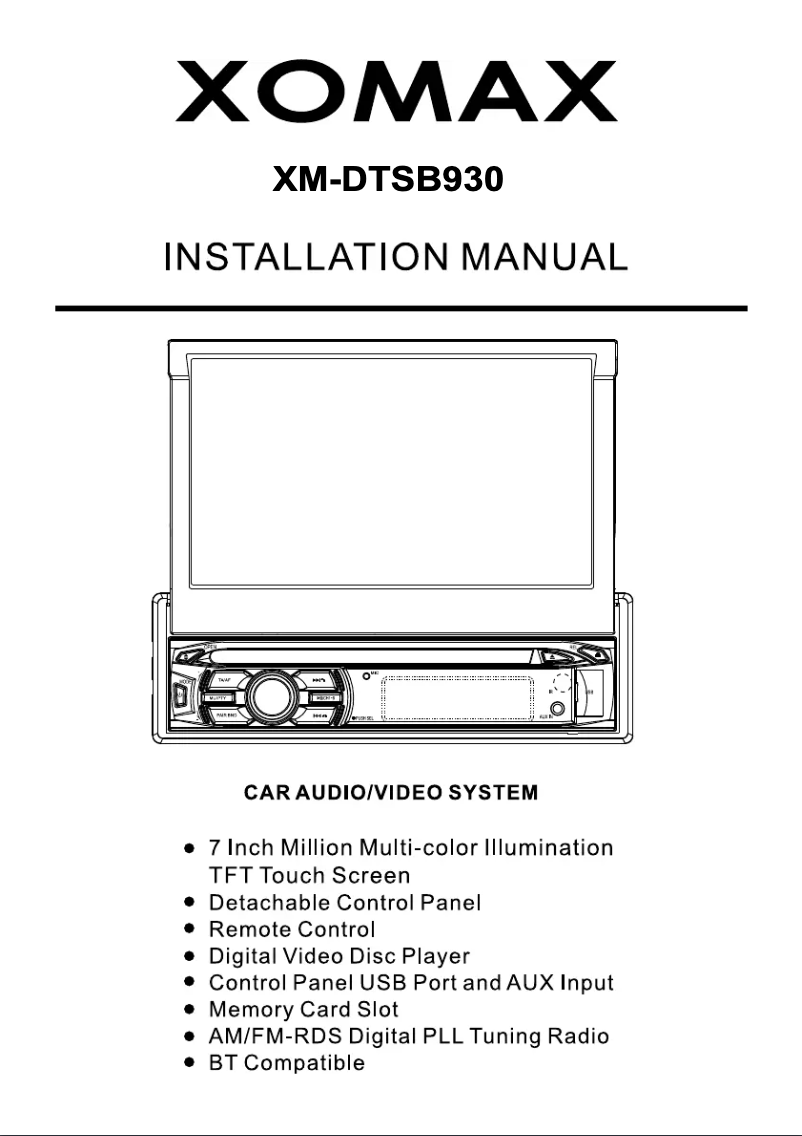 Page 1 of the manual User Manual Xomax XM-DTSB930