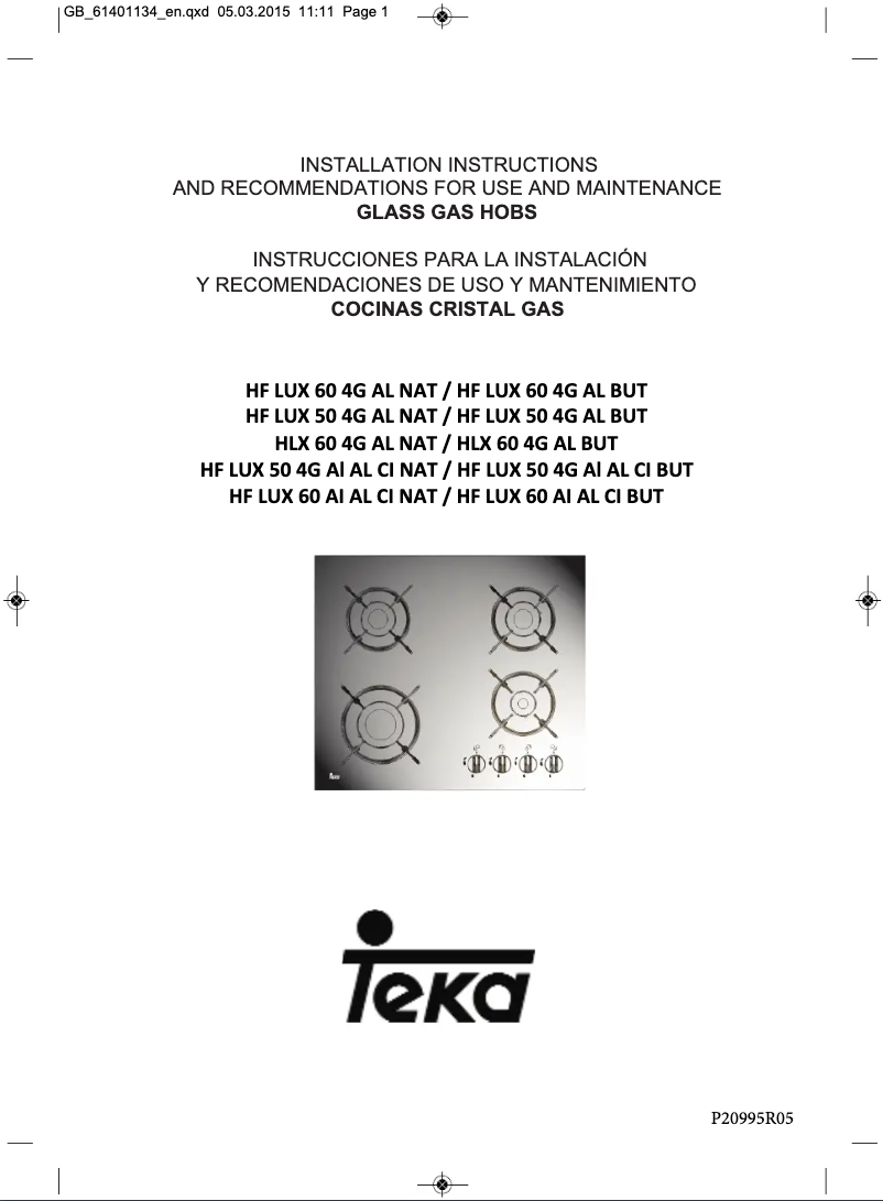 Page 1 de la notice Manuel utilisateur Teka HF LUX 50 4G AI AL