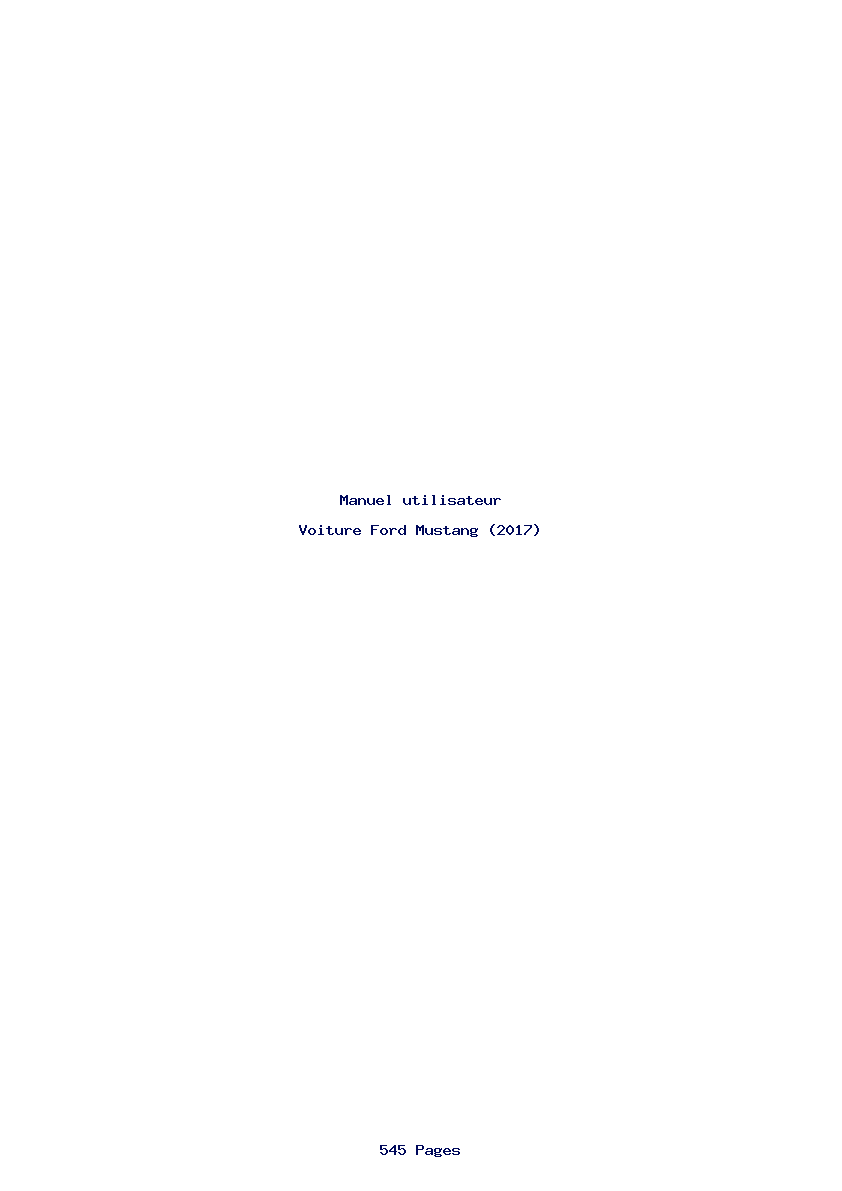Page 1 de la notice Manuel utilisateur Ford Mustang (2017)