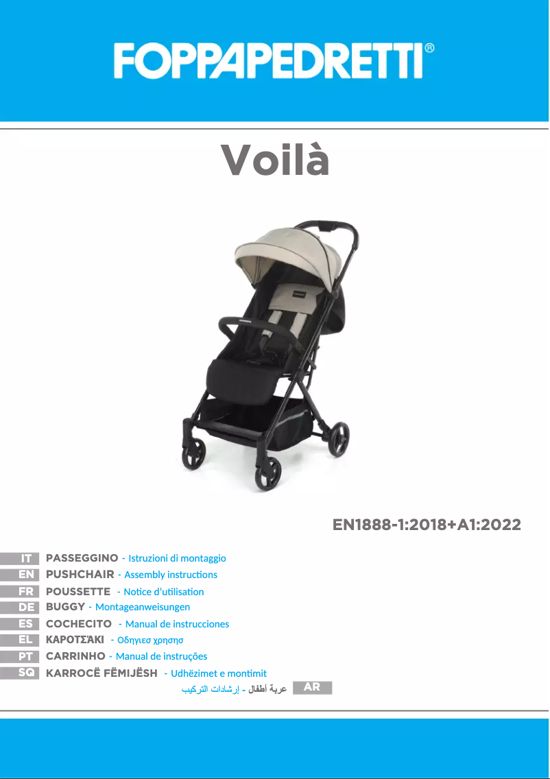 Page 1 de la notice Manuel utilisateur Foppapedretti Voilà