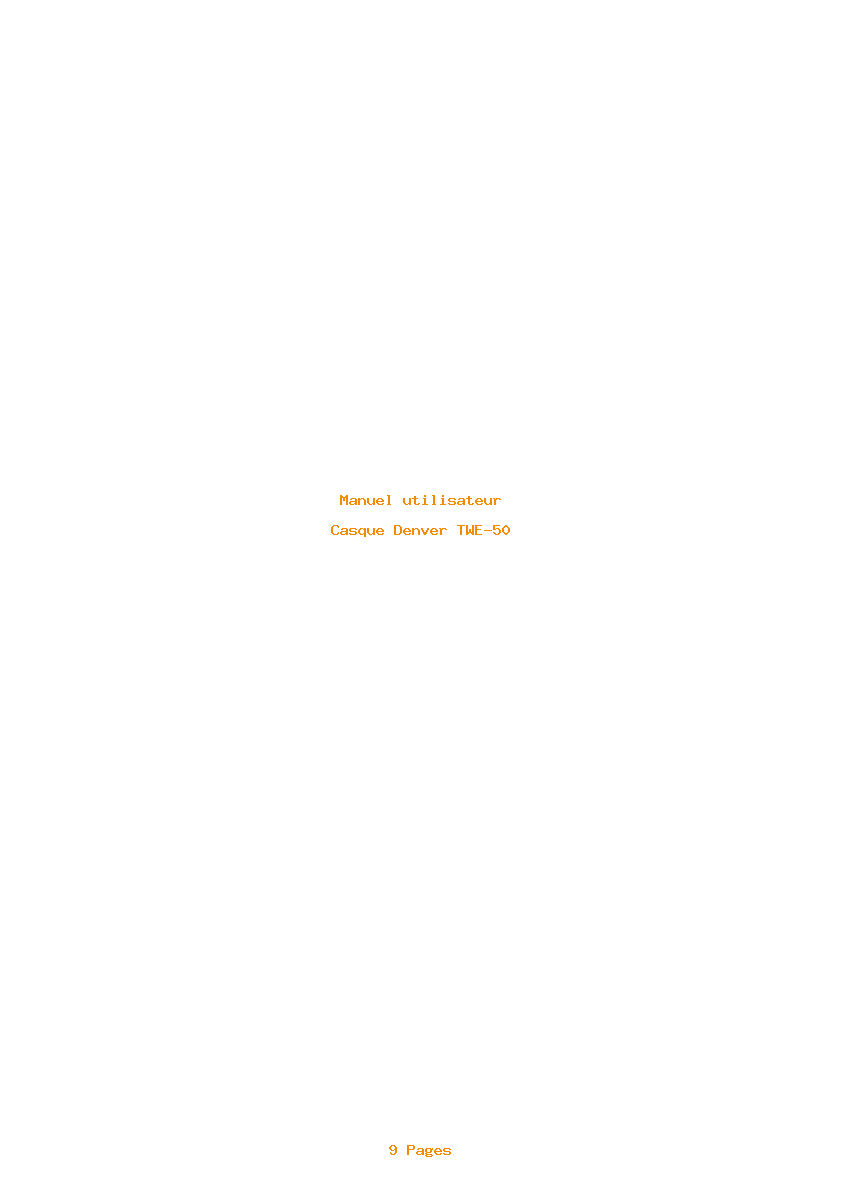 Page 1 de la notice Manuel utilisateur Denver TWE-50