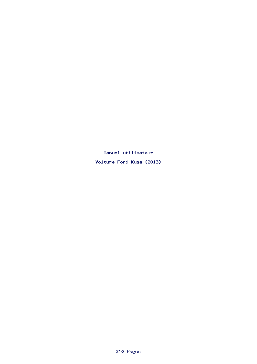 Page 1 de la notice Manuel utilisateur Ford Kuga (2013)