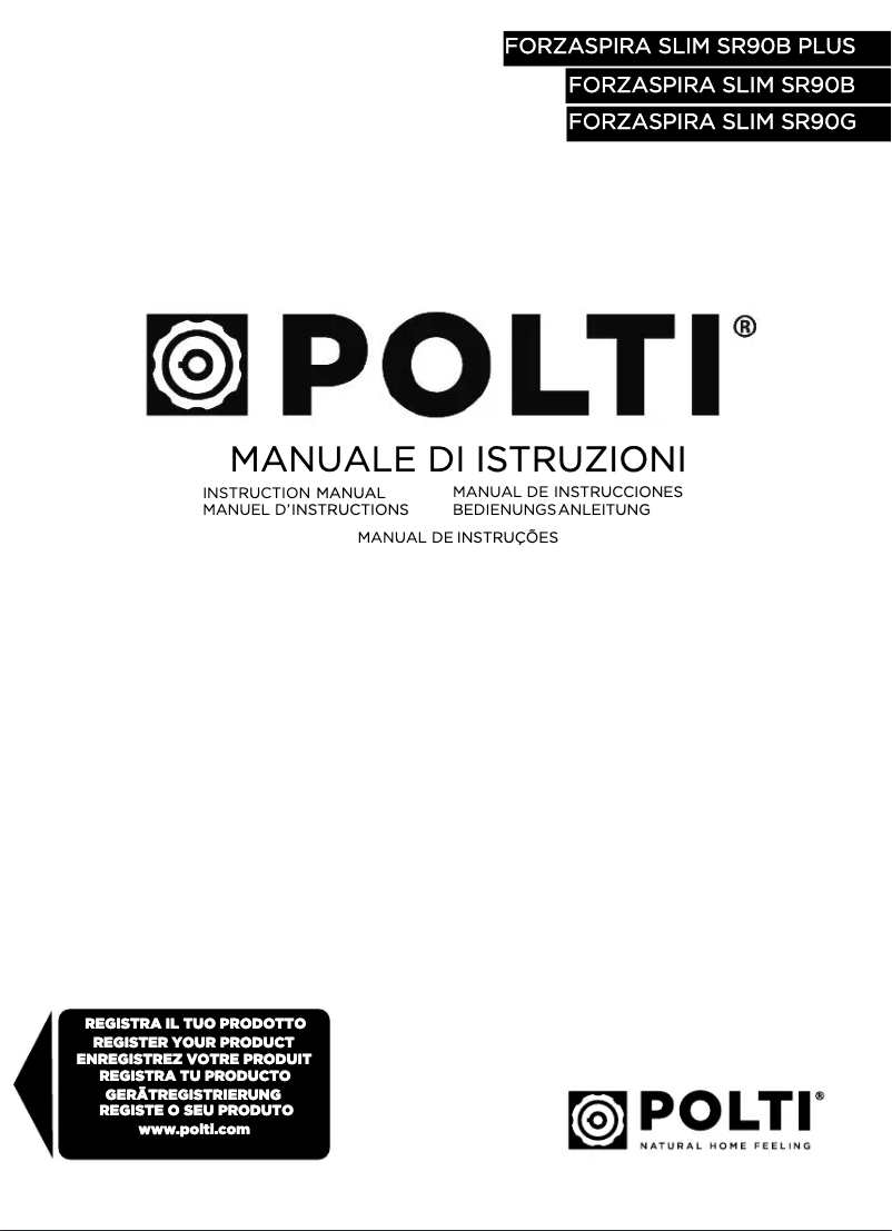 Page 1 de la notice Manuel utilisateur Polti Forzaspira Slim SR90B Plus
