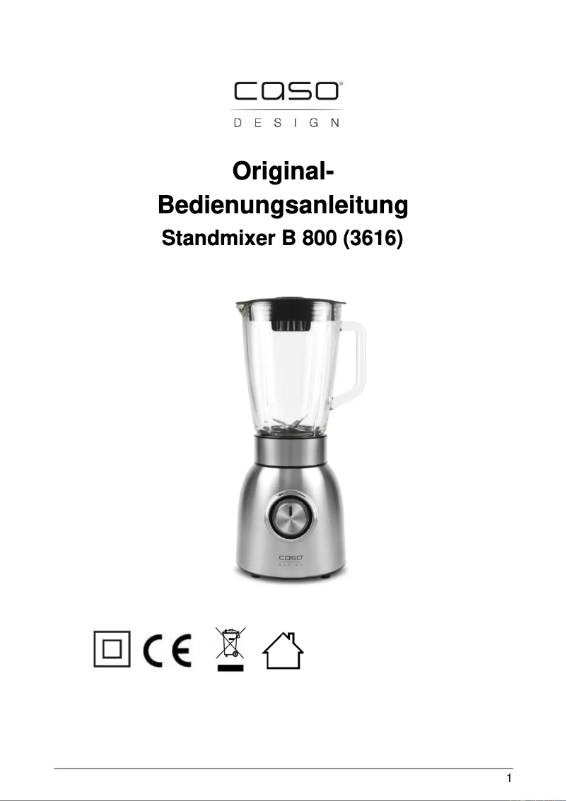 Page 1 de la notice Manuel utilisateur Caso B800