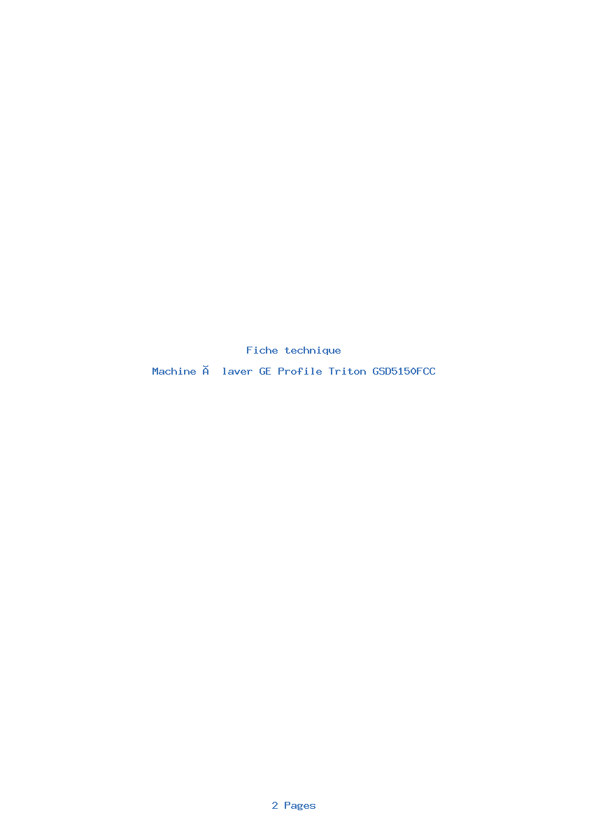 Image de la première page du manuel de l'appareil Profile Triton GSD5150FCC