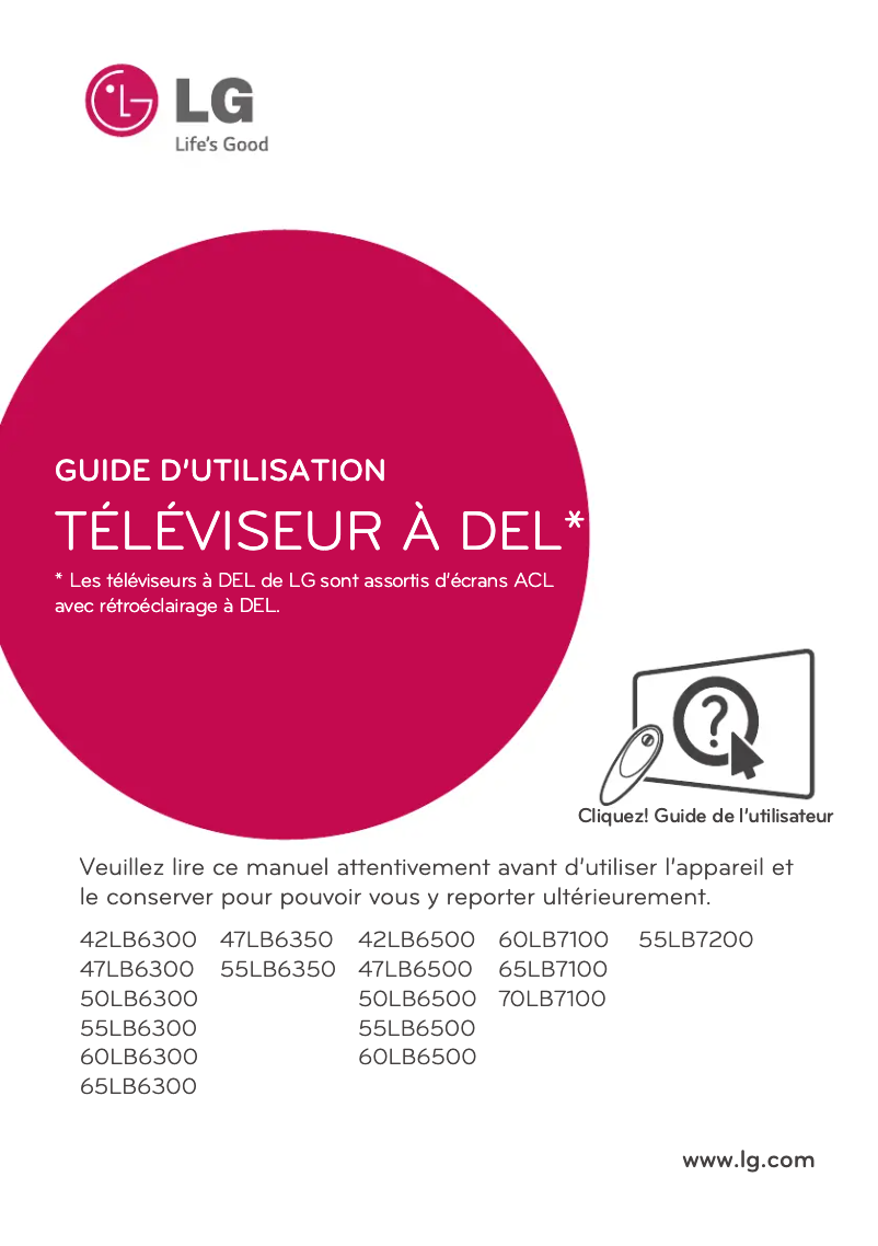 Page 1 de la notice Manuel utilisateur LG 47LB6300