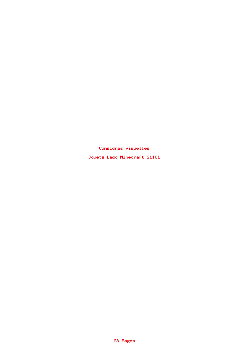 Page 1 de la notice Consignes visuelles Lego Minecraft 21161