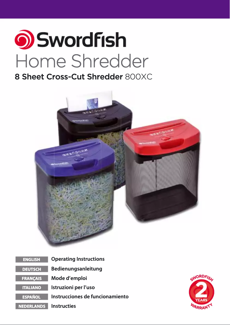 Page 1 de la notice Manuel utilisateur Swordfish 800XC
