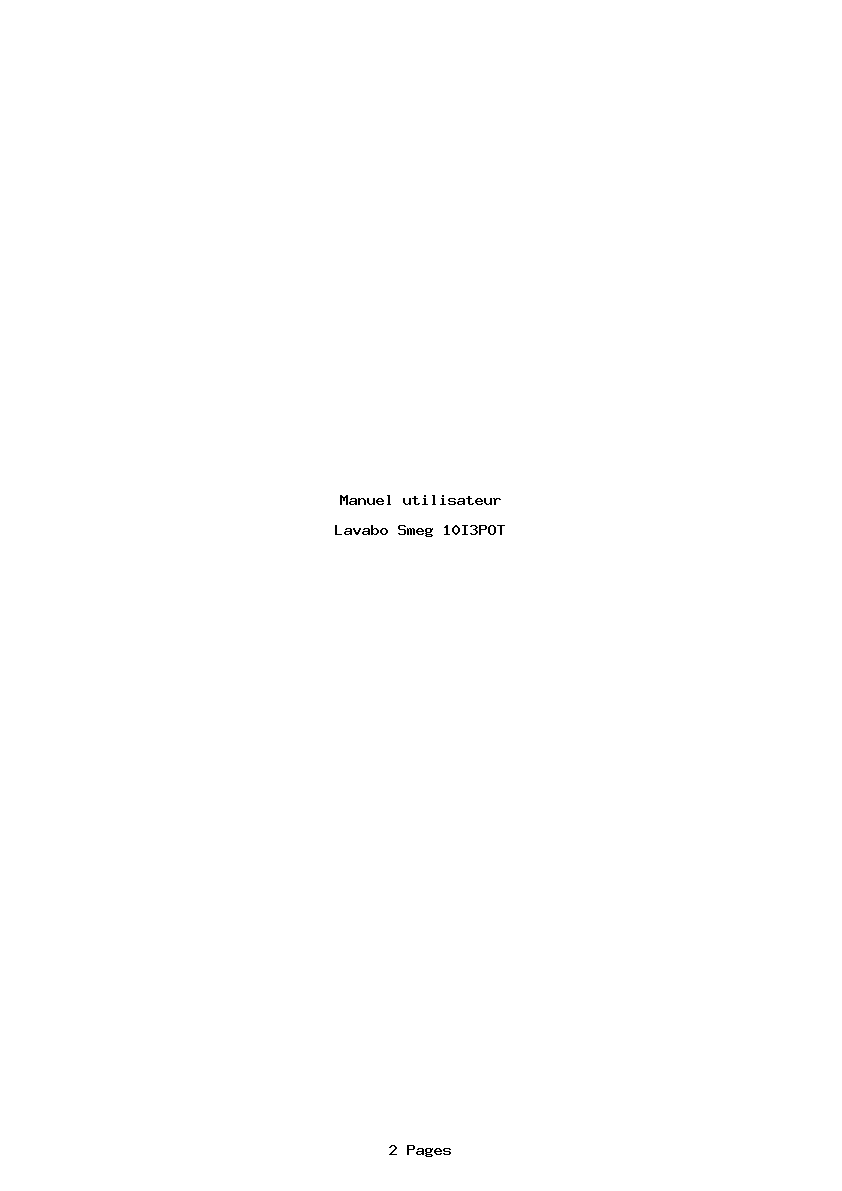 Page 1 de la notice Manuel utilisateur Smeg 10I3POT