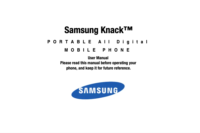 Page 1 de la notice Manuel utilisateur Samsung Knack U310