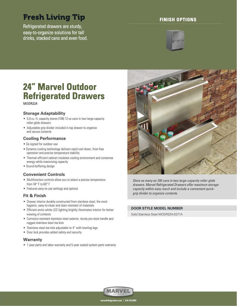 Page 1 de la notice Guide d'installation Marvel MODR224SS71A
