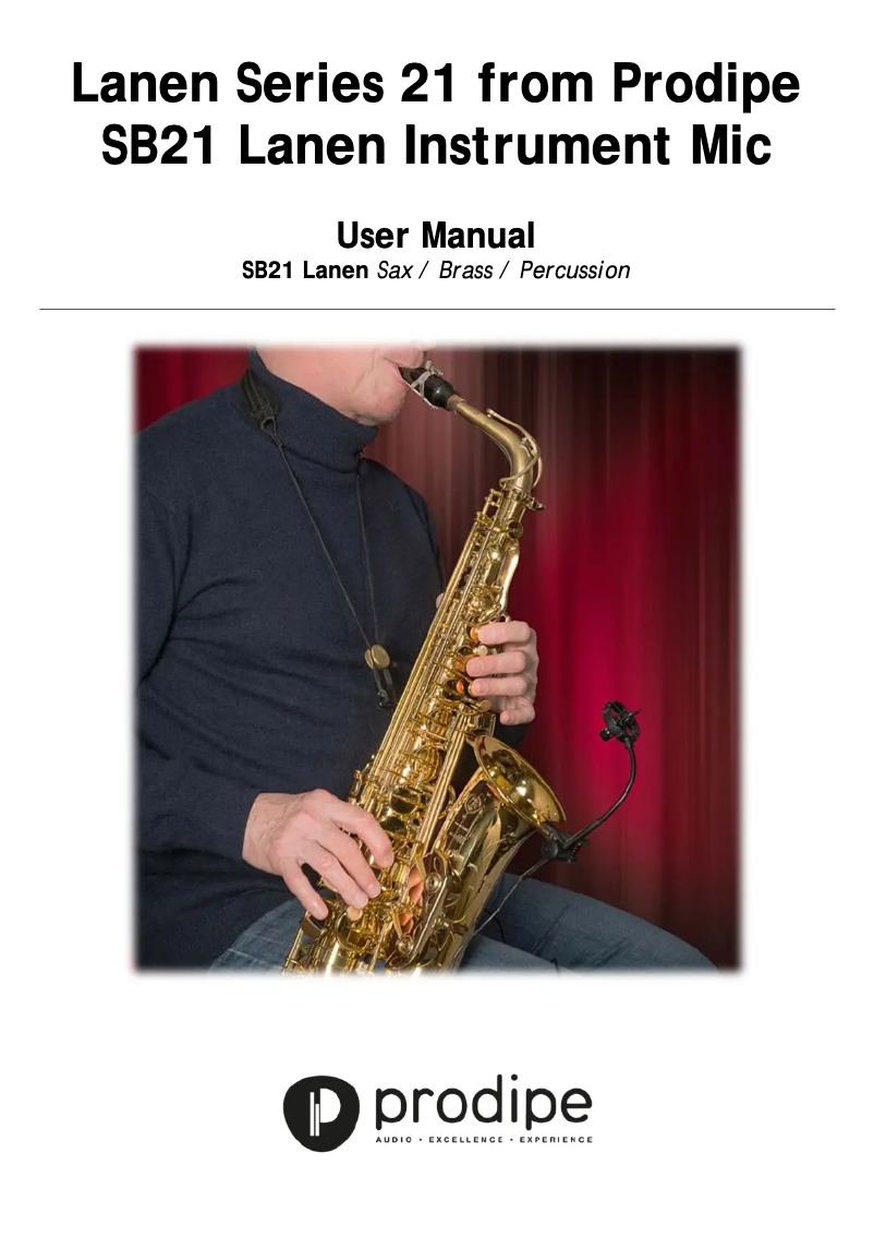 Page 1 de la notice Manuel utilisateur Prodipe SB21
