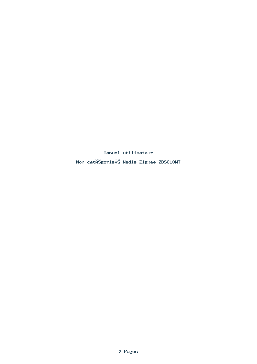 Image de la première page du manuel de l'appareil Zigbee ZBSC10WT