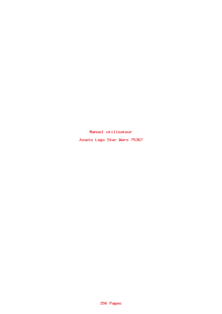 Page 1 de la notice Manuel utilisateur Lego Star Wars 75367