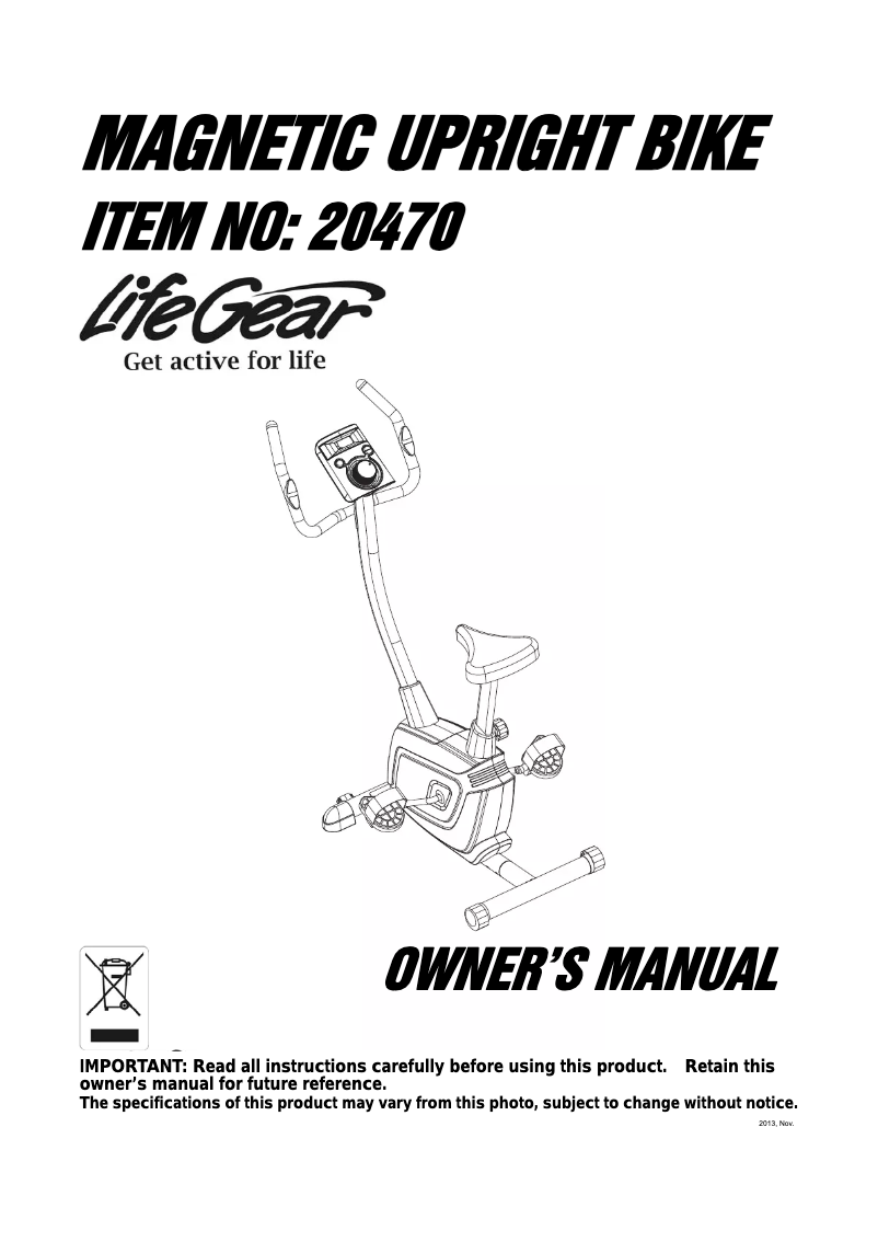 Página 1 del manual Manual de usuario Life Gear Accord 20470