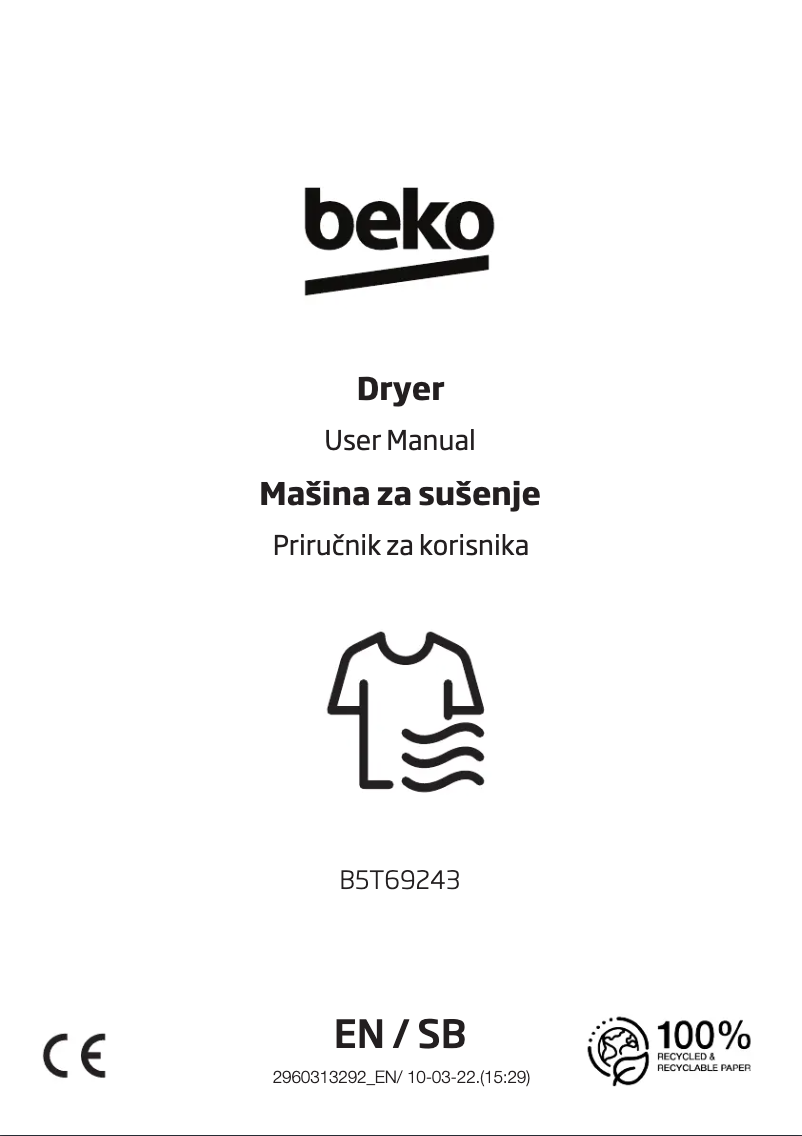 Page 1 de la notice Manuel utilisateur Beko B5T69243