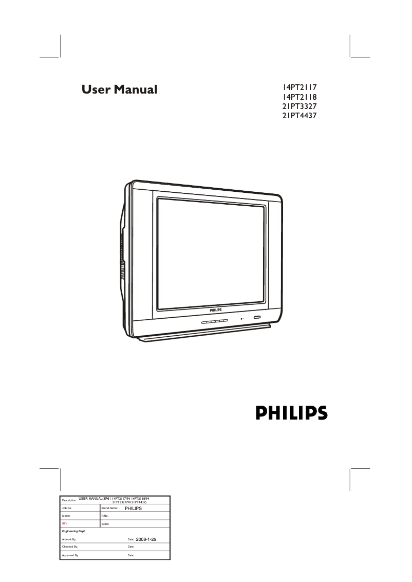 Page 1 of the manual User Manual Philips 21PT3327