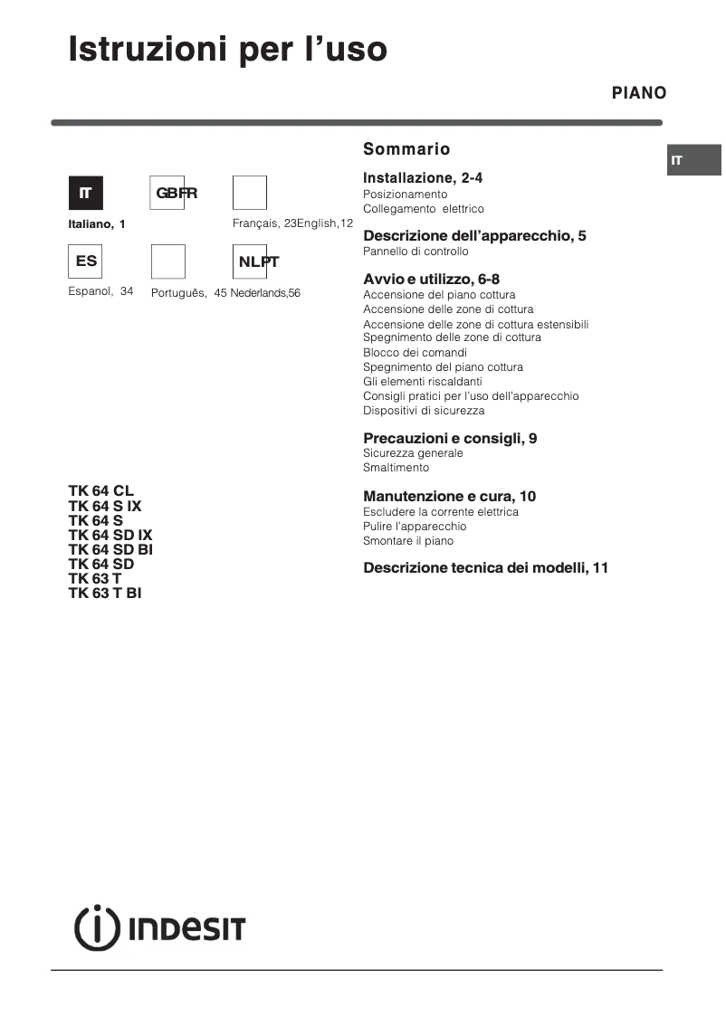 Image de la première page du manuel de l'appareil TK 64 SD