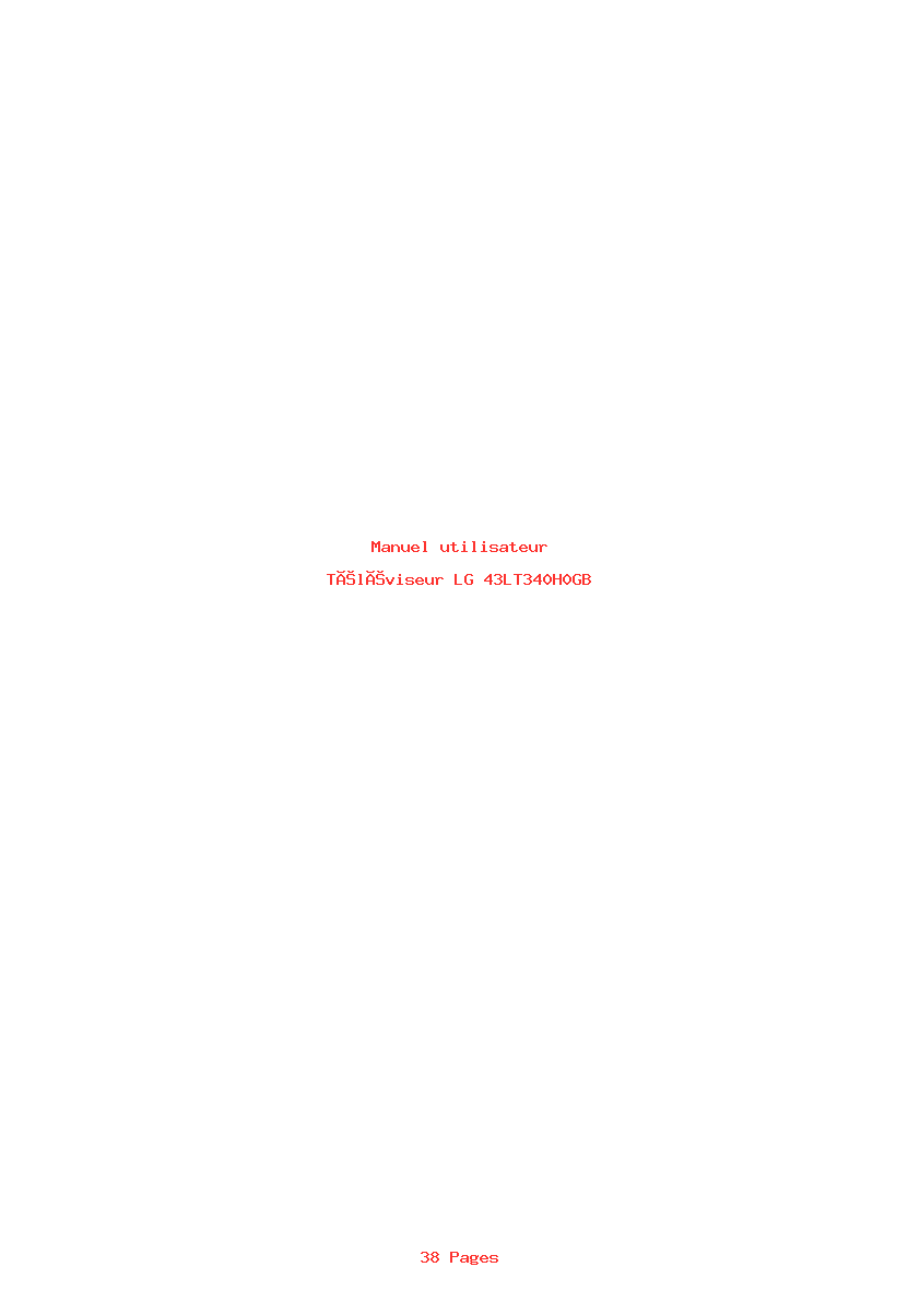 Page 1 de la notice Manuel utilisateur LG 43LT340H0GB