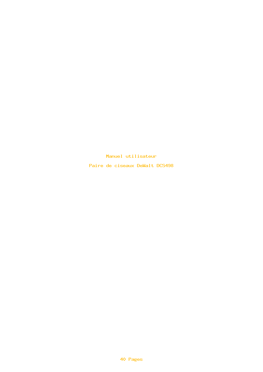 Page 1 de la notice Manuel utilisateur DeWalt DCS498