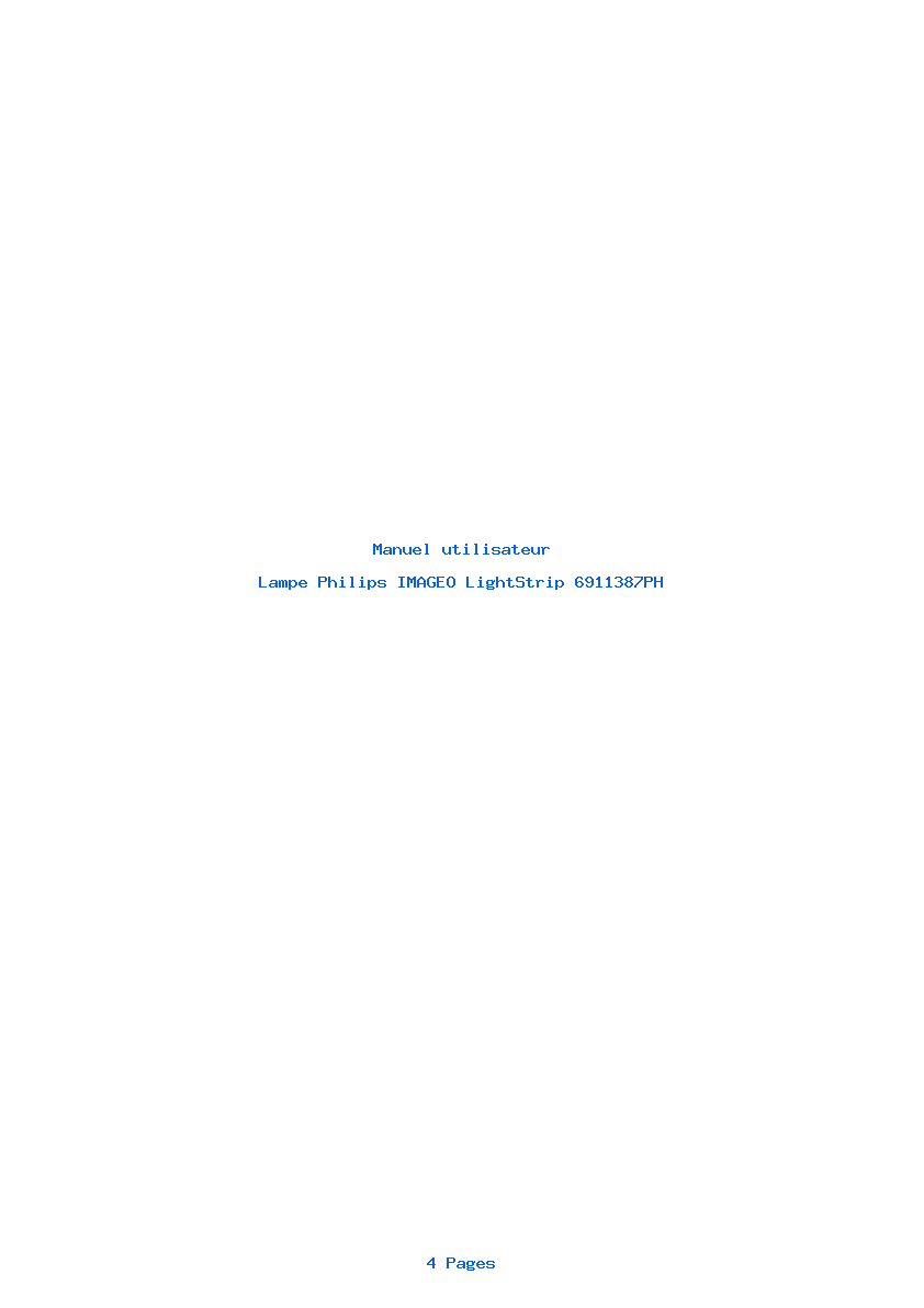 Page 1 de la notice Manuel utilisateur Philips IMAGEO LightStrip 6911387PH