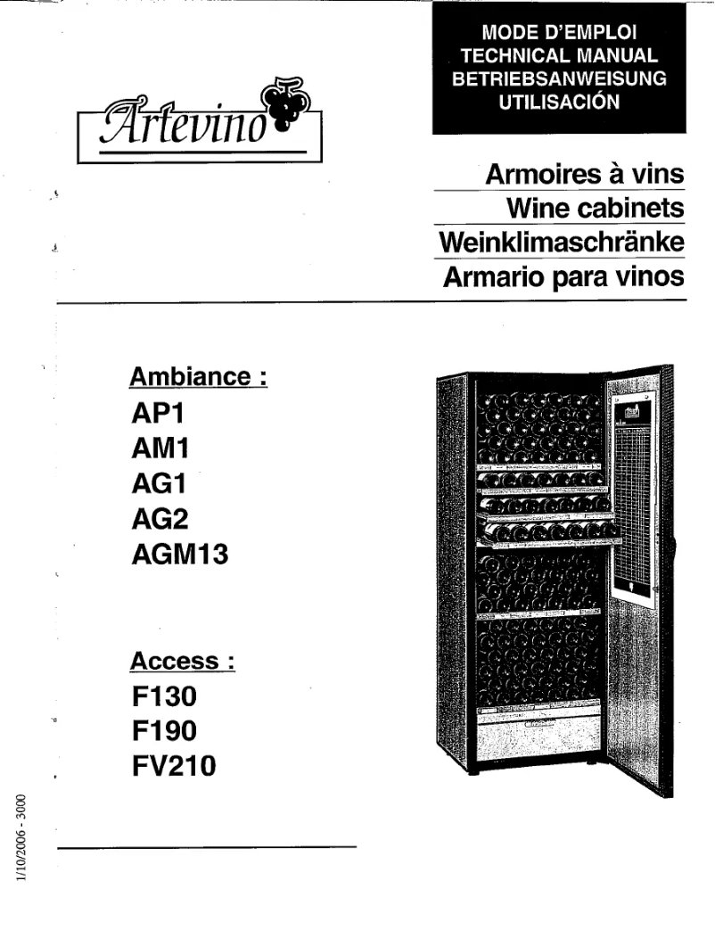 Page 1 of the manual User Manual ArteVino F190
