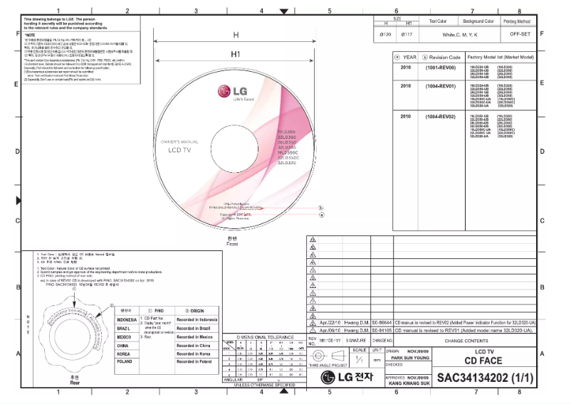 Page 1 de la notice Manuel utilisateur LG 22LD350C