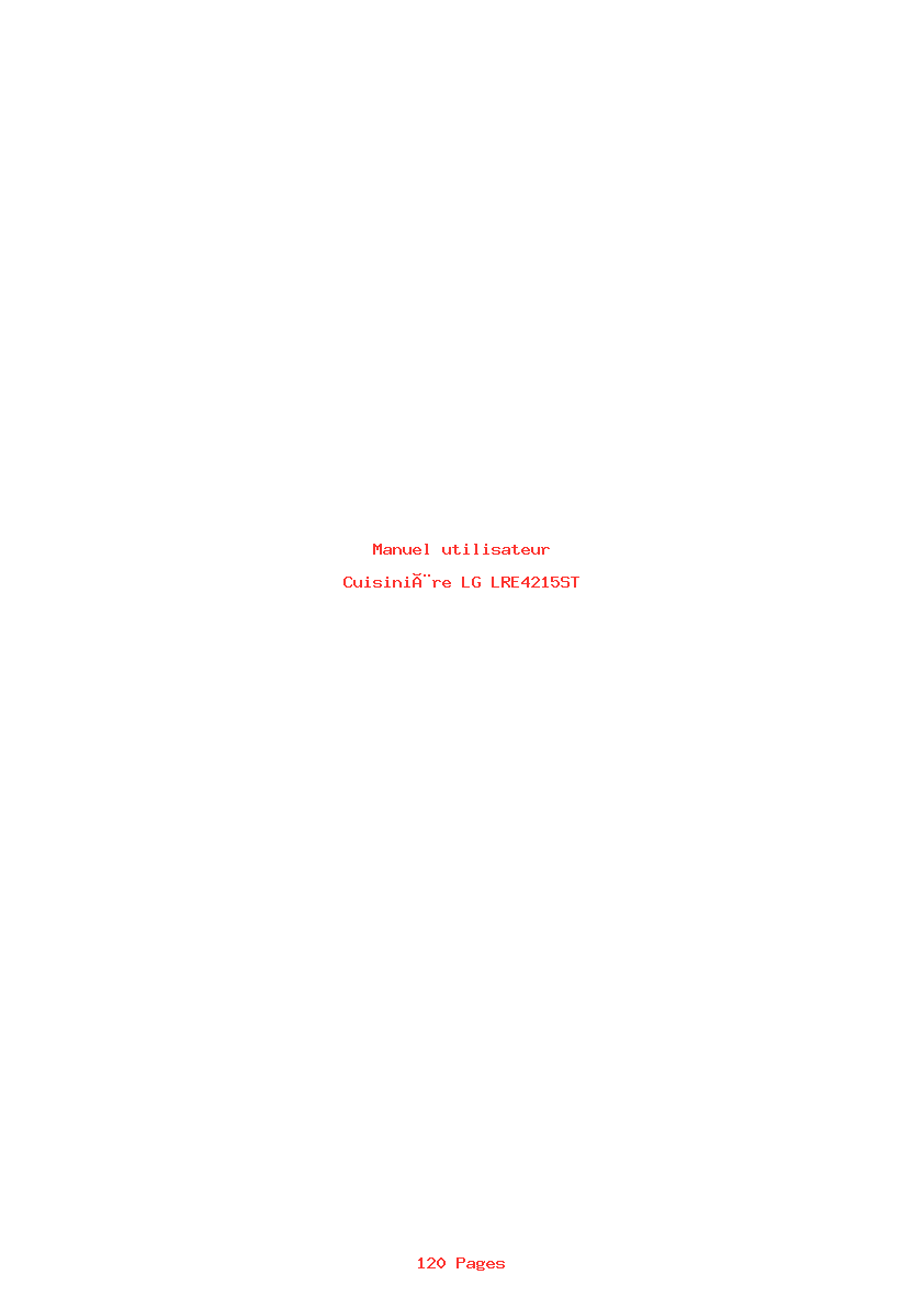 Page 1 de la notice Manuel utilisateur LG LRE4215ST