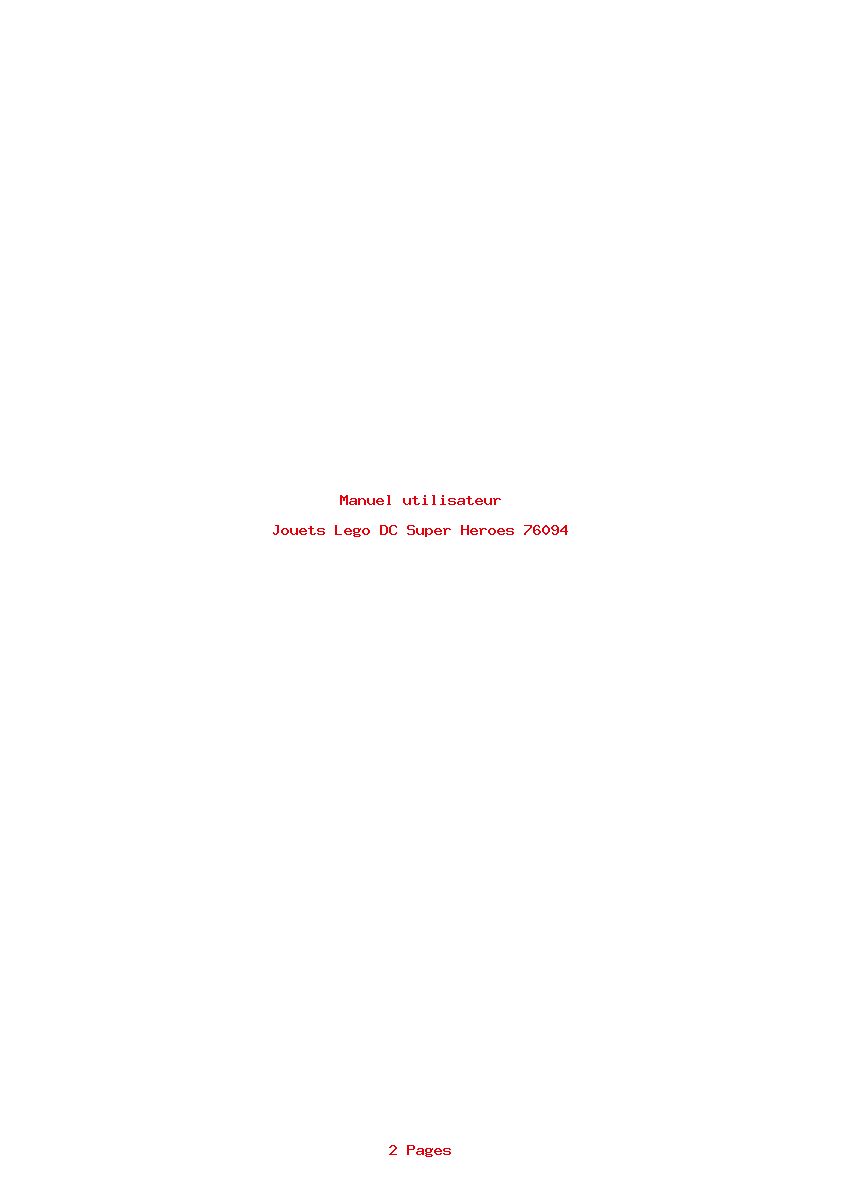 Page 1 de la notice Manuel utilisateur Lego DC Super Heroes 76094