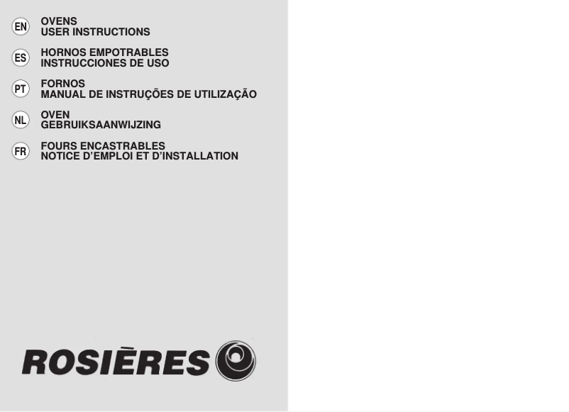 Page 1 de la notice Manuel utilisateur Rosieres FR 2020/3 IN