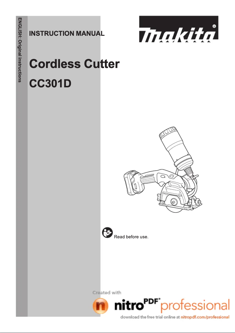 Page 1 de la notice Manuel utilisateur Makita CC301DWAE