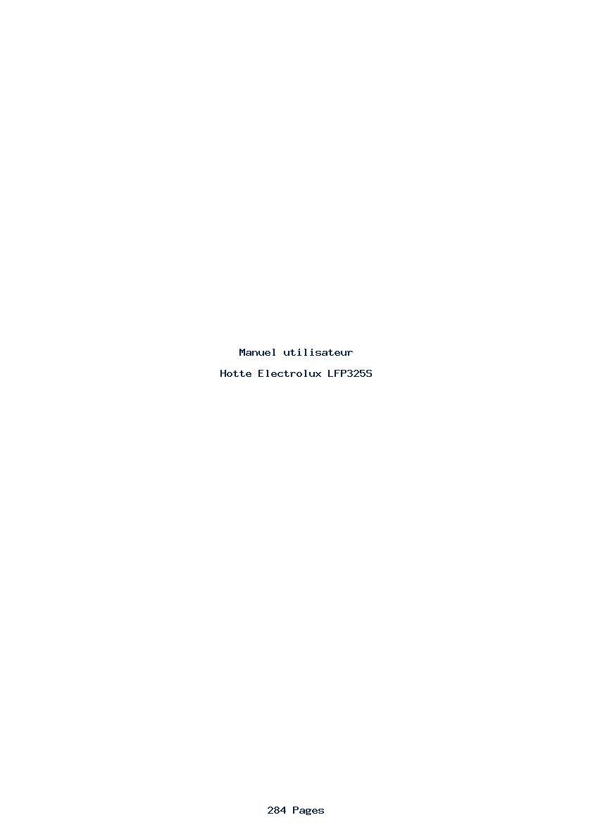 Page 1 de la notice Manuel utilisateur Electrolux LFP325S