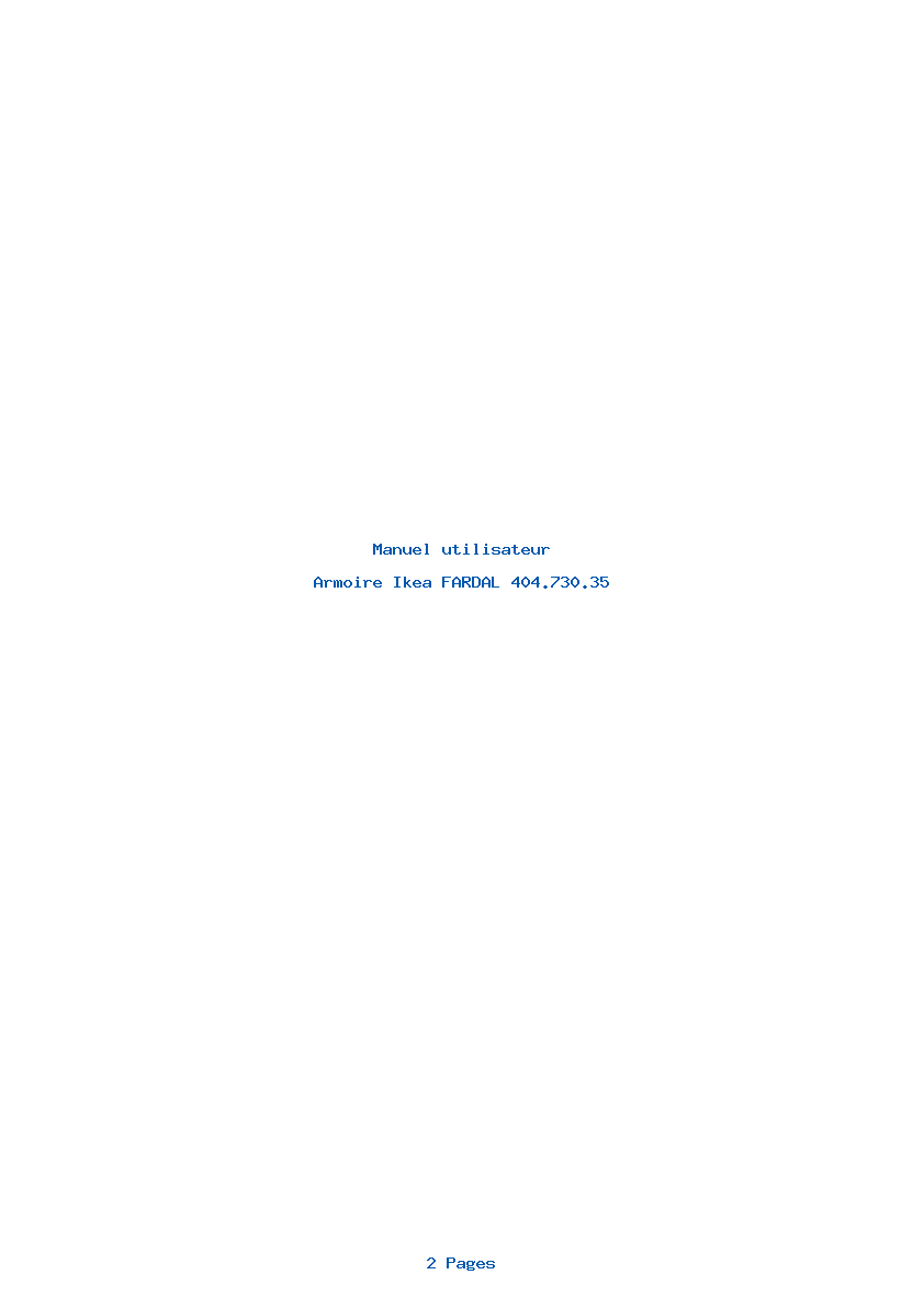 Page 1 de la notice Manuel utilisateur Ikea FARDAL 404.730.35