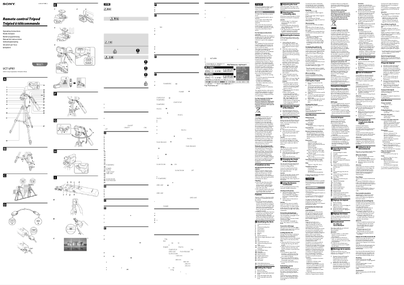 Page n°1 - Manuel utilisateur Sony VCT-VPR1