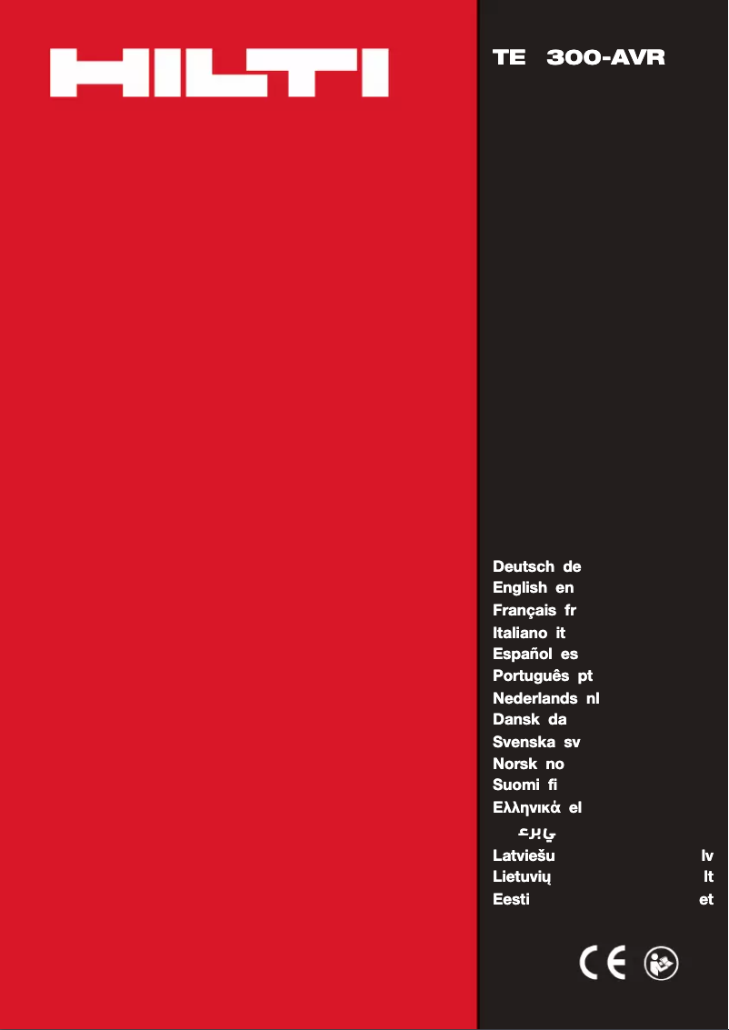 Page 1 de la notice Manuel utilisateur Hilti TE 300-AVR