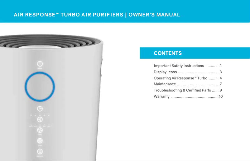 Página 1 del manual Manual de usuario Oreck Air Response Turbo WK18500