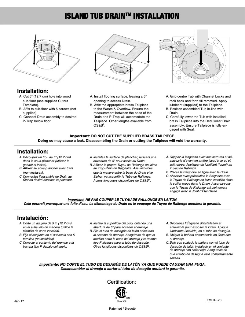 Page 1 de la notice Manuel utilisateur OS&B ITD35