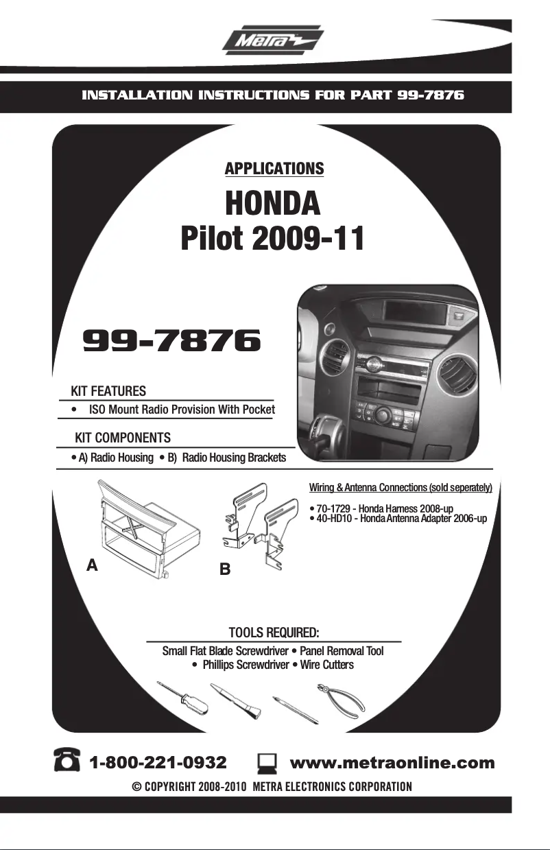 Página 1 del manual Guía de instalación Metra 99-7876