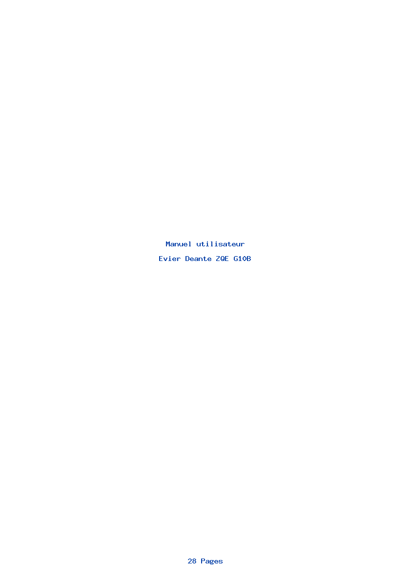 Page 1 de la notice Manuel utilisateur Deante ZQE G10B