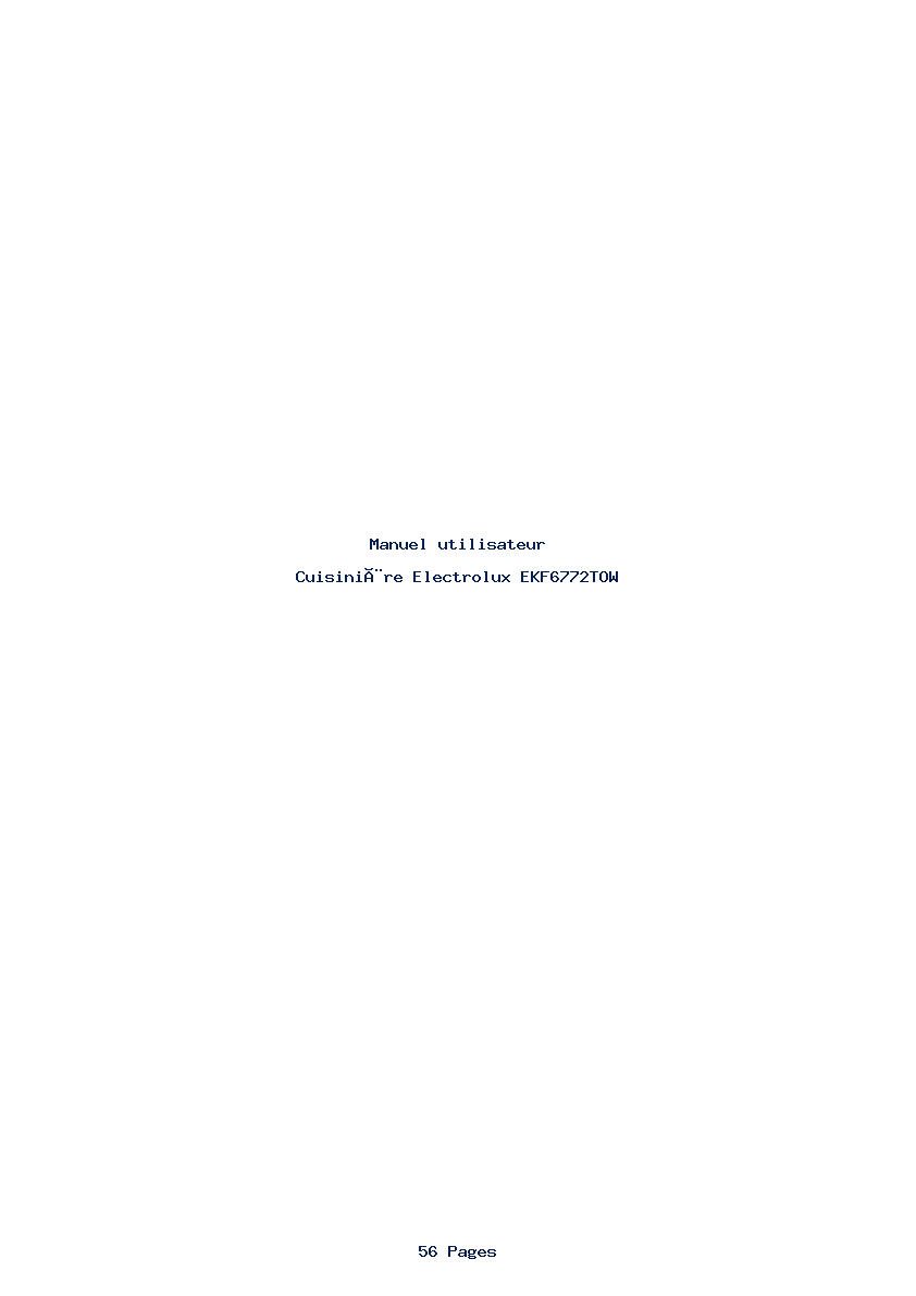 Image de la première page du manuel de l'appareil EKF6772TOW