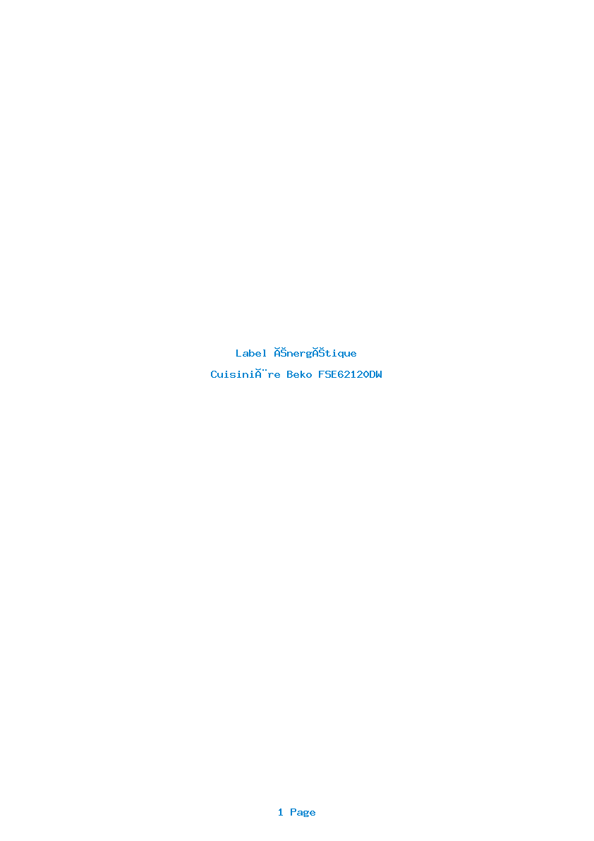 Image de la première page du manuel de l'appareil FSE62120DW