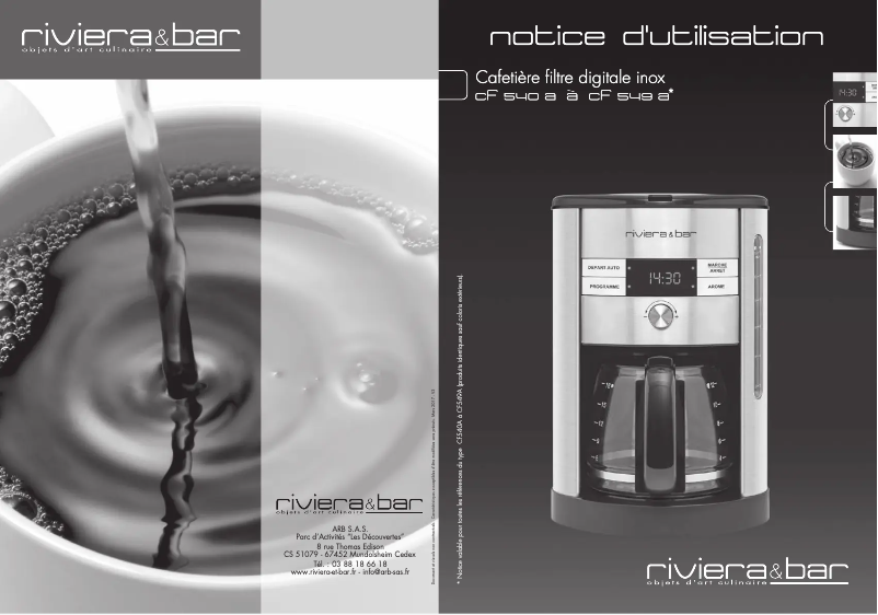Page 1 de la notice Manuel utilisateur Riviera & Bar CF540A