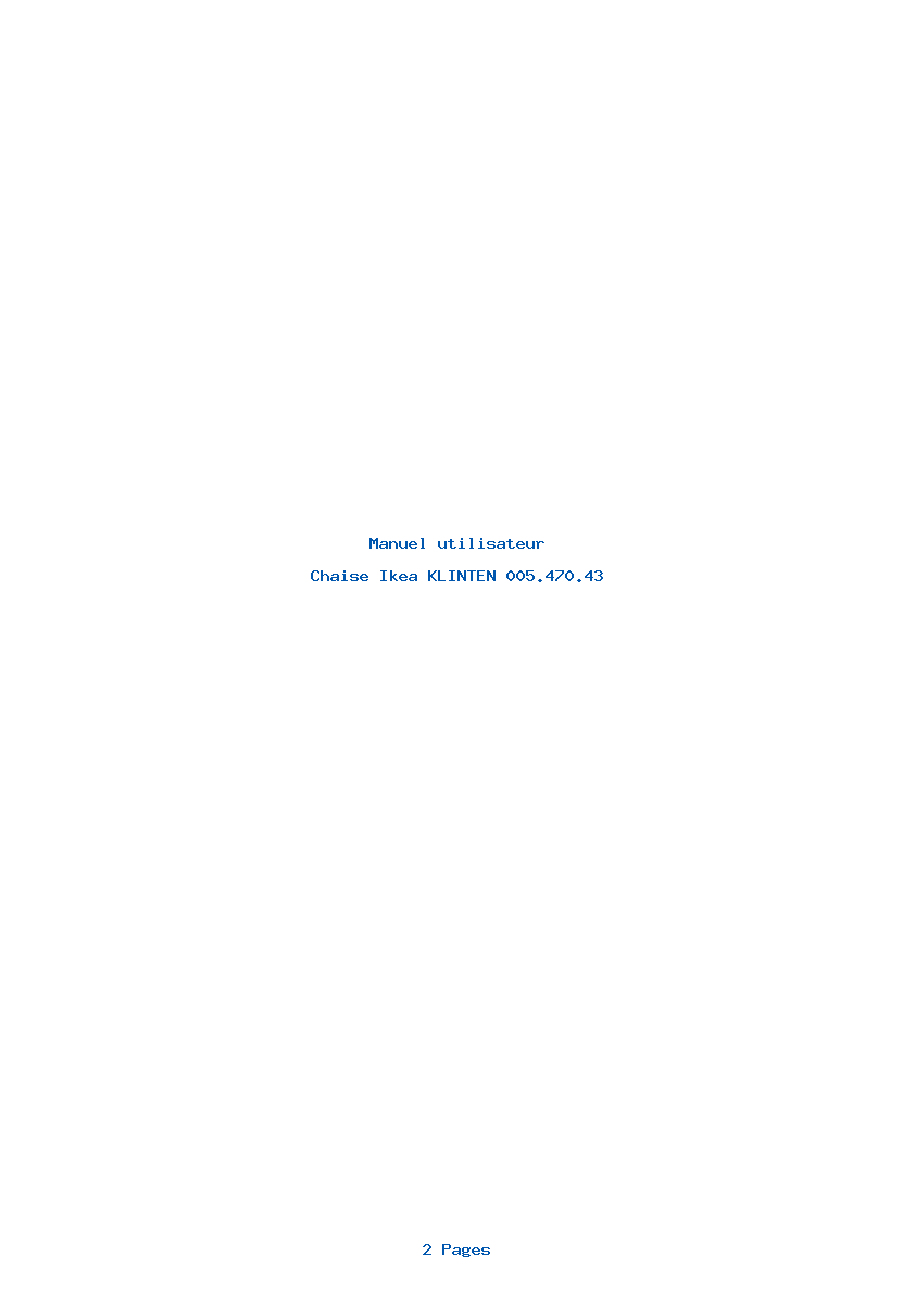 Page 1 de la notice Manuel utilisateur Ikea KLINTEN 005.470.43