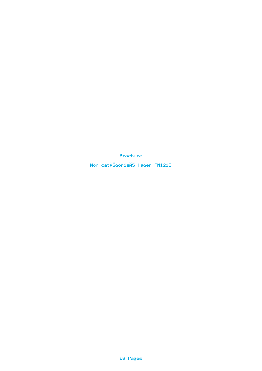 Page 1 de la notice Brochure Hager FN121E