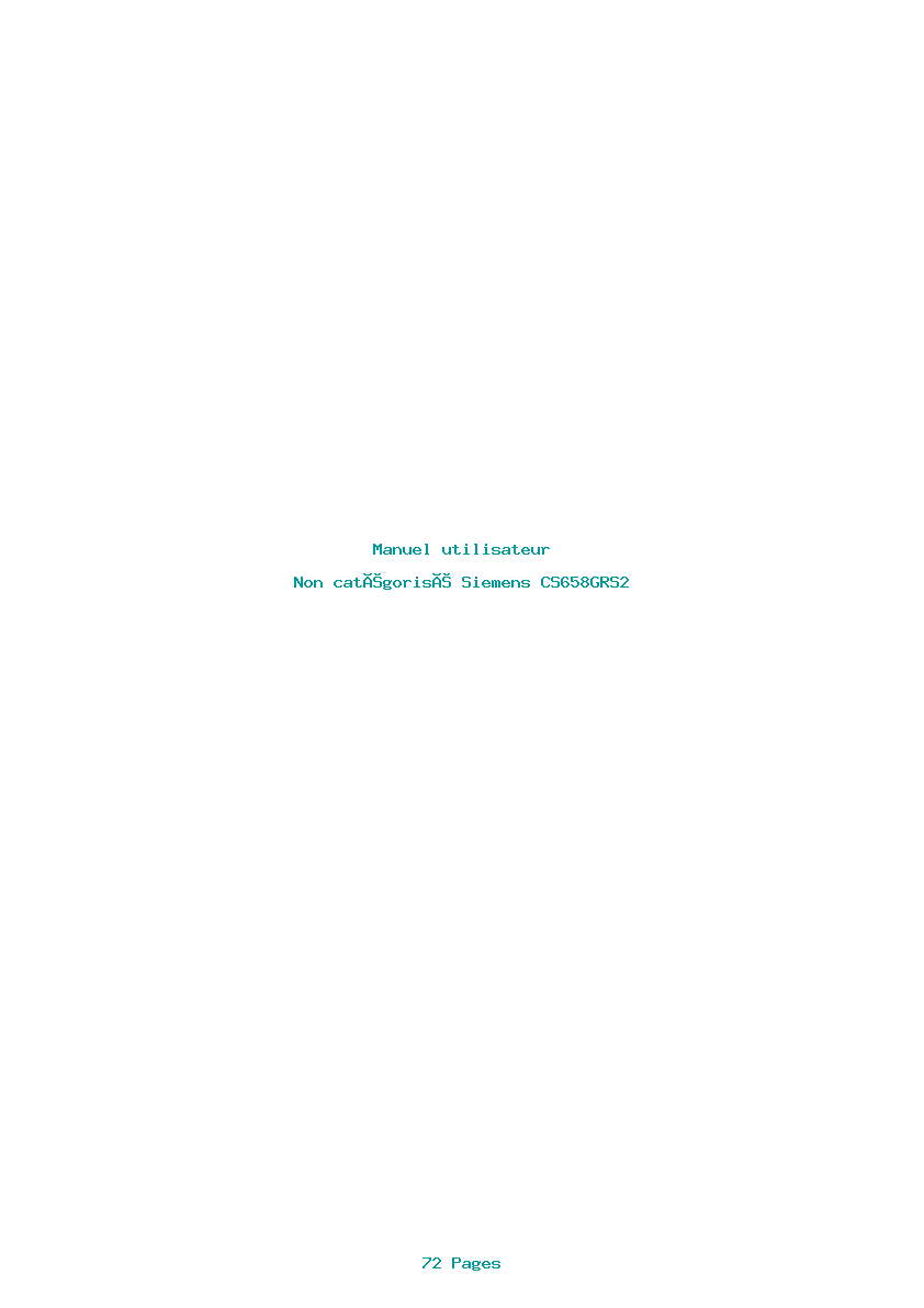 Image de la première page du manuel de l'appareil CS658GRS2