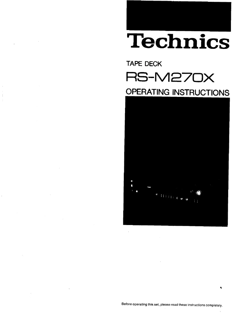 Page 1 de la notice Manuel utilisateur Technics RS-M270