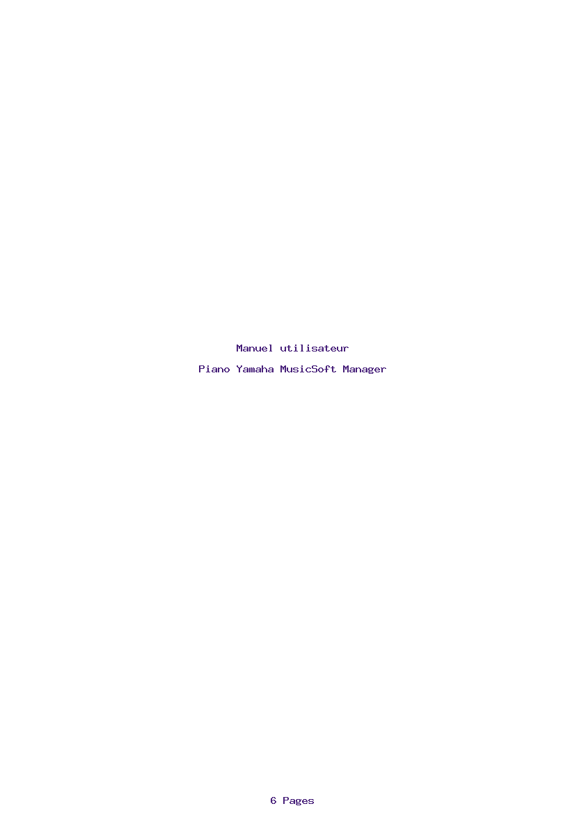 Page 1 de la notice Manuel utilisateur Yamaha MusicSoft Manager