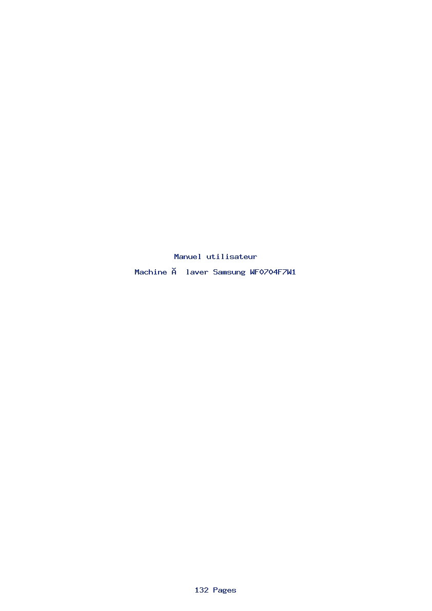 Page 1 de la notice Manuel utilisateur Samsung WF0704F7W1